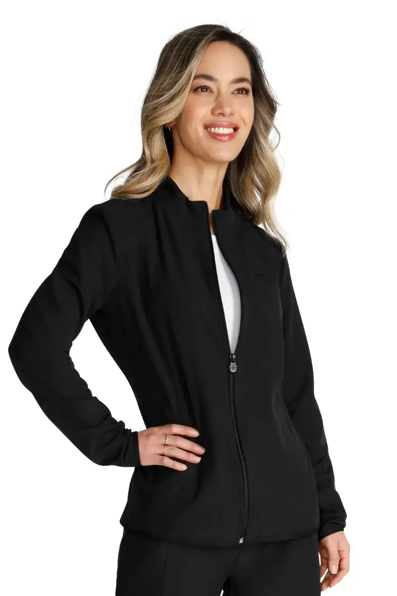 Allura Women's Zip-Up Scrub Jacket | Black