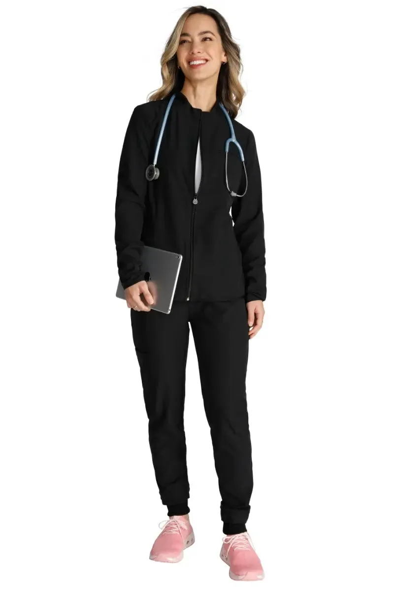 Allura Women's Zip-Up Scrub Jacket | Black