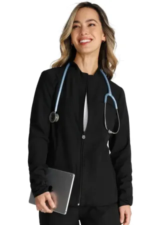 Allura Women's Zip-Up Scrub Jacket | Black