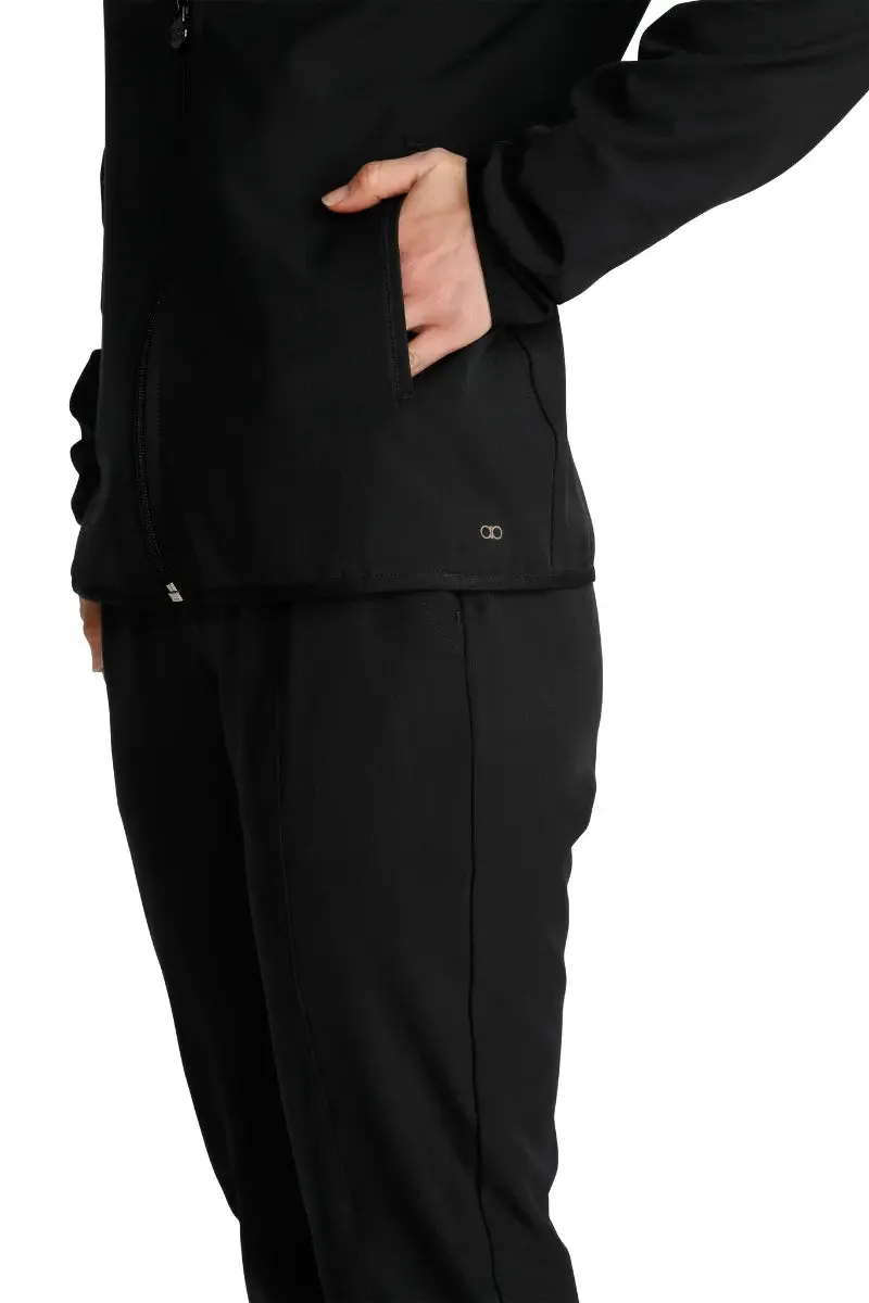 Allura Women's Zip-Up Scrub Jacket | Black