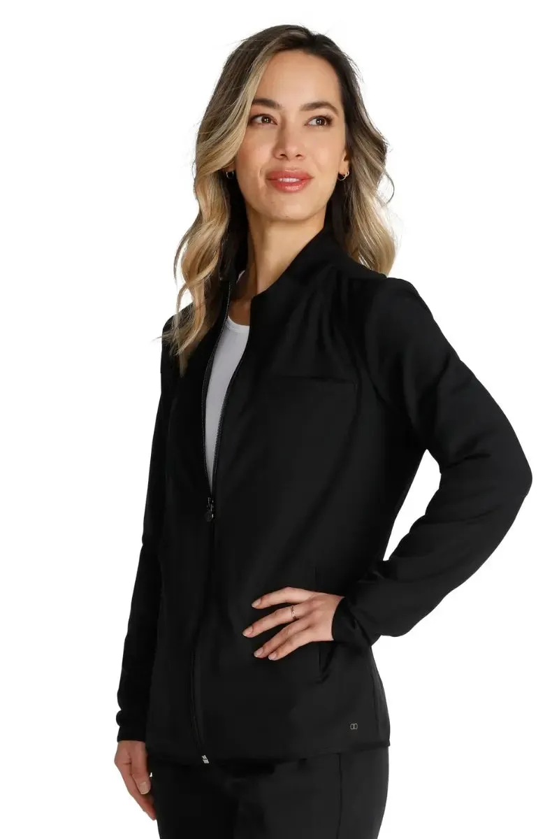 Allura Women's Zip-Up Scrub Jacket | Black