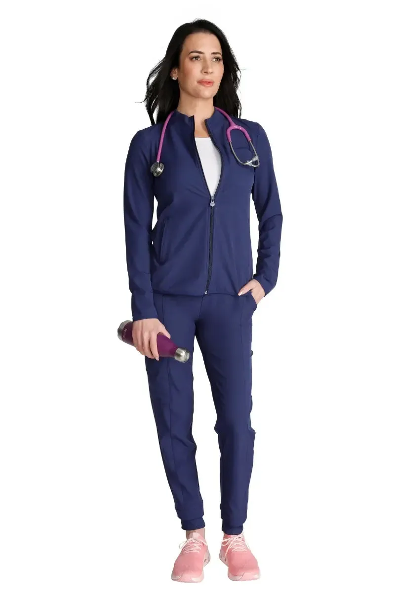 Allura Women's Zip-Up Scrub Jacket | Navy