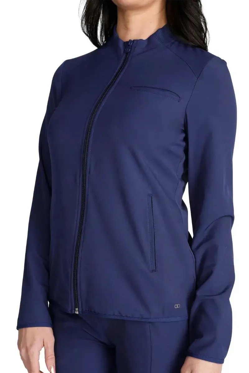 Allura Women's Zip-Up Scrub Jacket | Navy