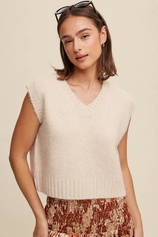 Belen Soft Touch Cropped Knit Vest