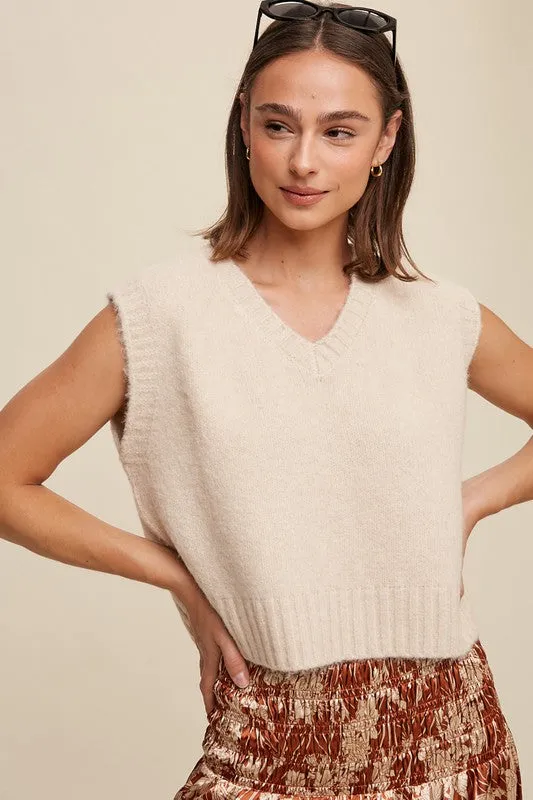 Belen Soft Touch Cropped Knit Vest