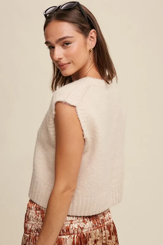 Belen Soft Touch Cropped Knit Vest