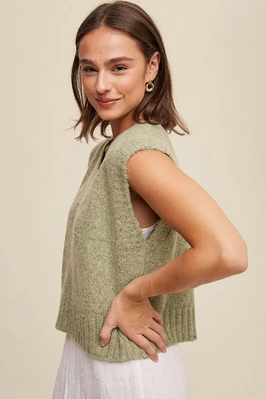 Belen Soft Touch Cropped Knit Vest