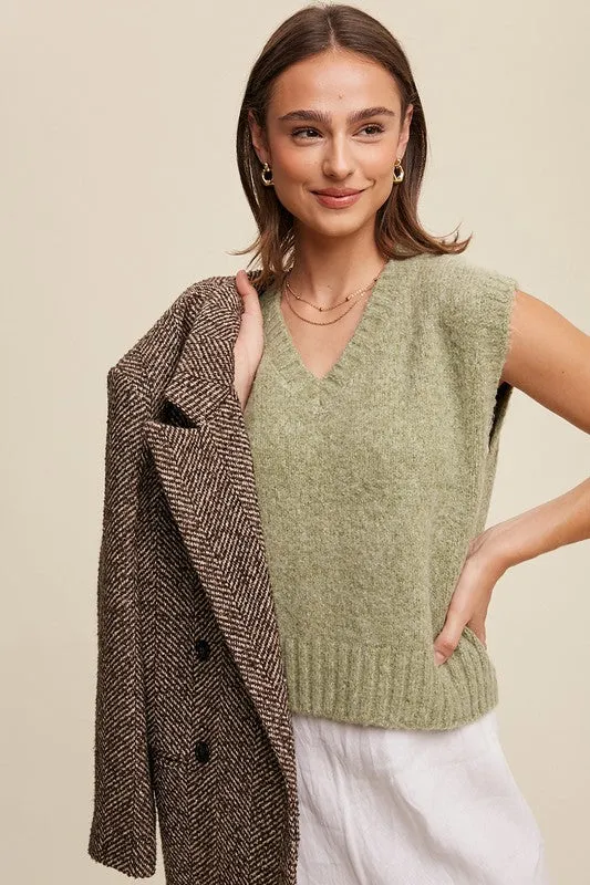 Belen Soft Touch Cropped Knit Vest