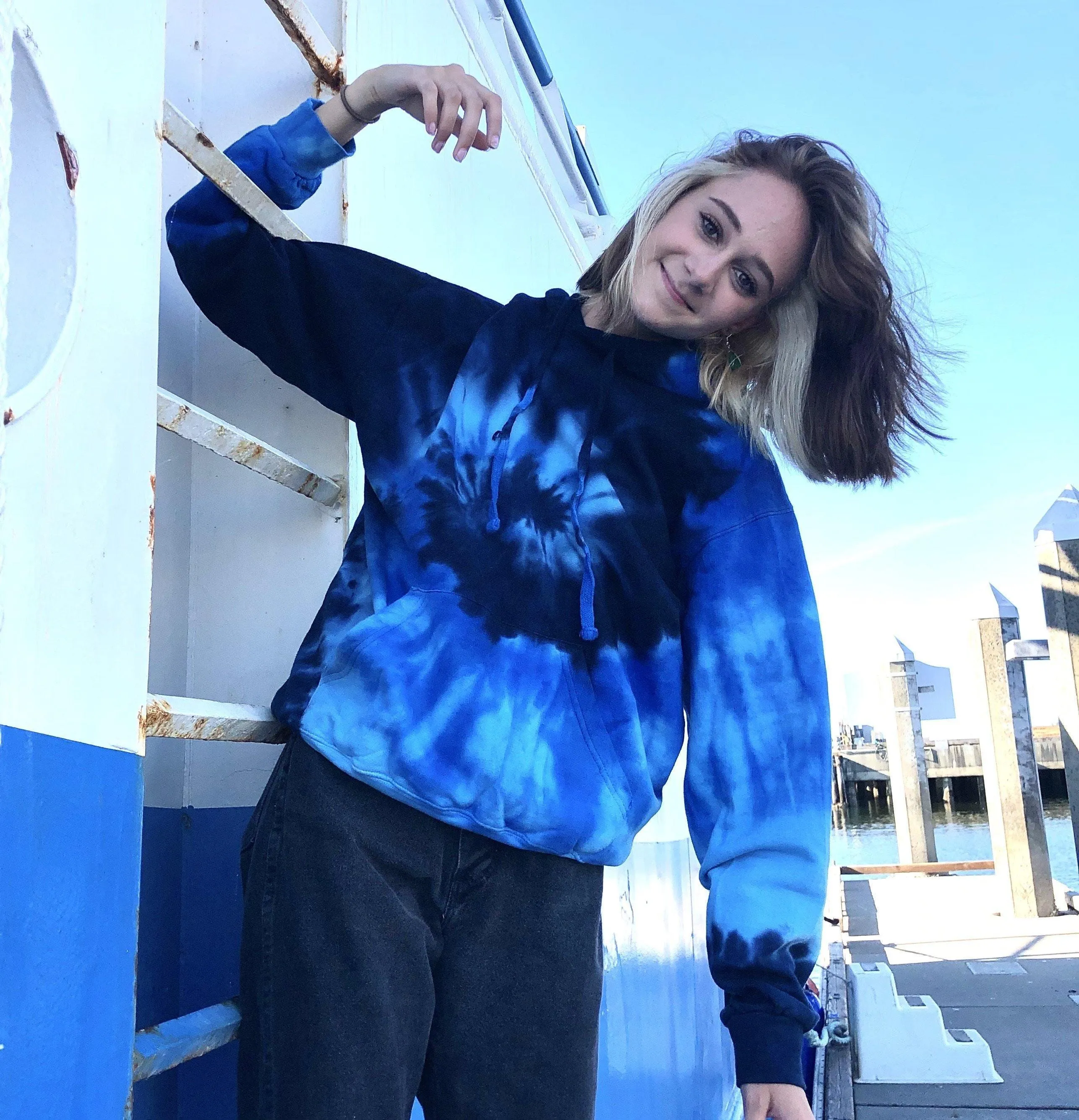 Blue Ocean Tie Dye Hoody