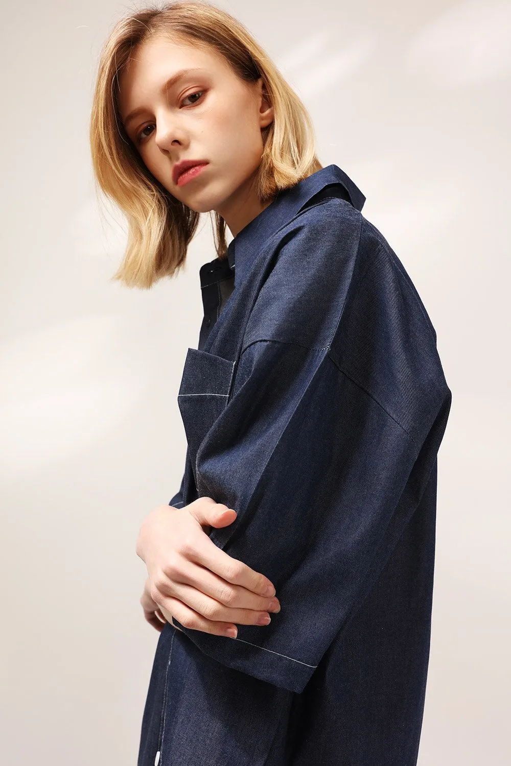 Chloe Boyfriend Fit Denim Shirt