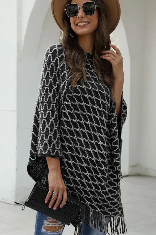 City Chic Poncho - Black