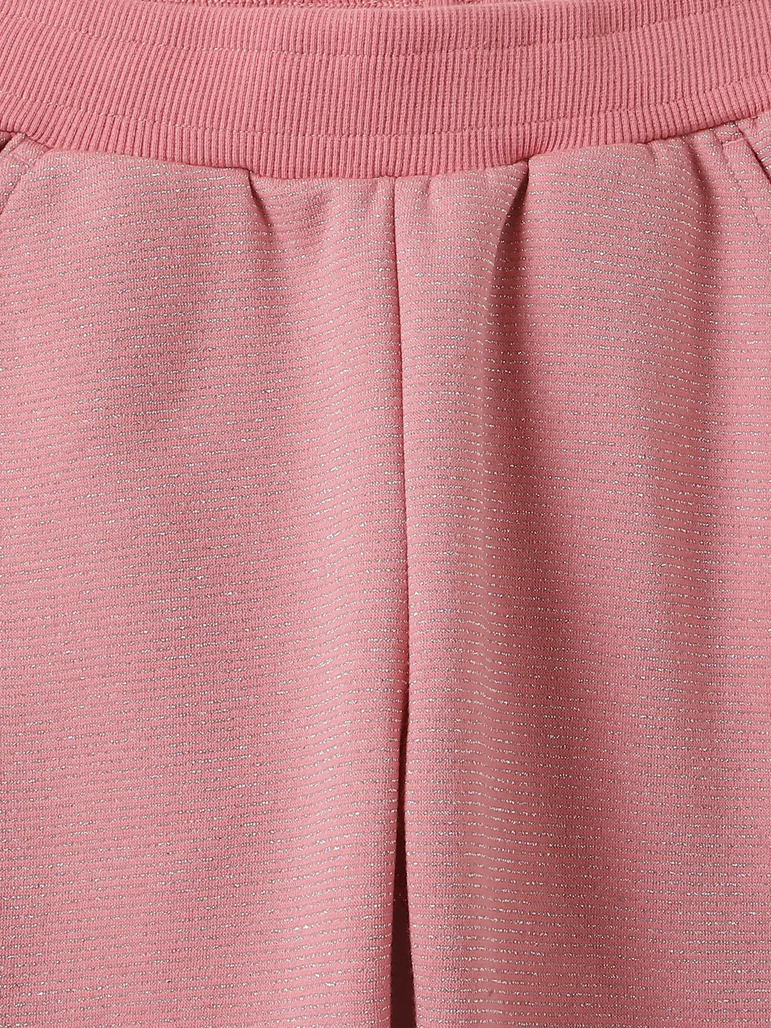 Elle Girls Pink Solid Straight Sweatpant