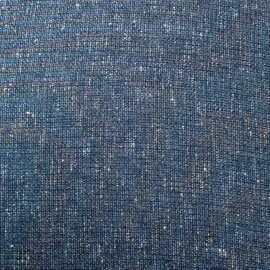 French Blue & White Woven Linen, Cotton & Wool Blend