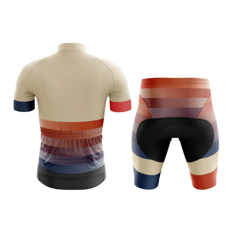 Gradient Frequency Club Cycling Kit (Beige-Orange-Blue)