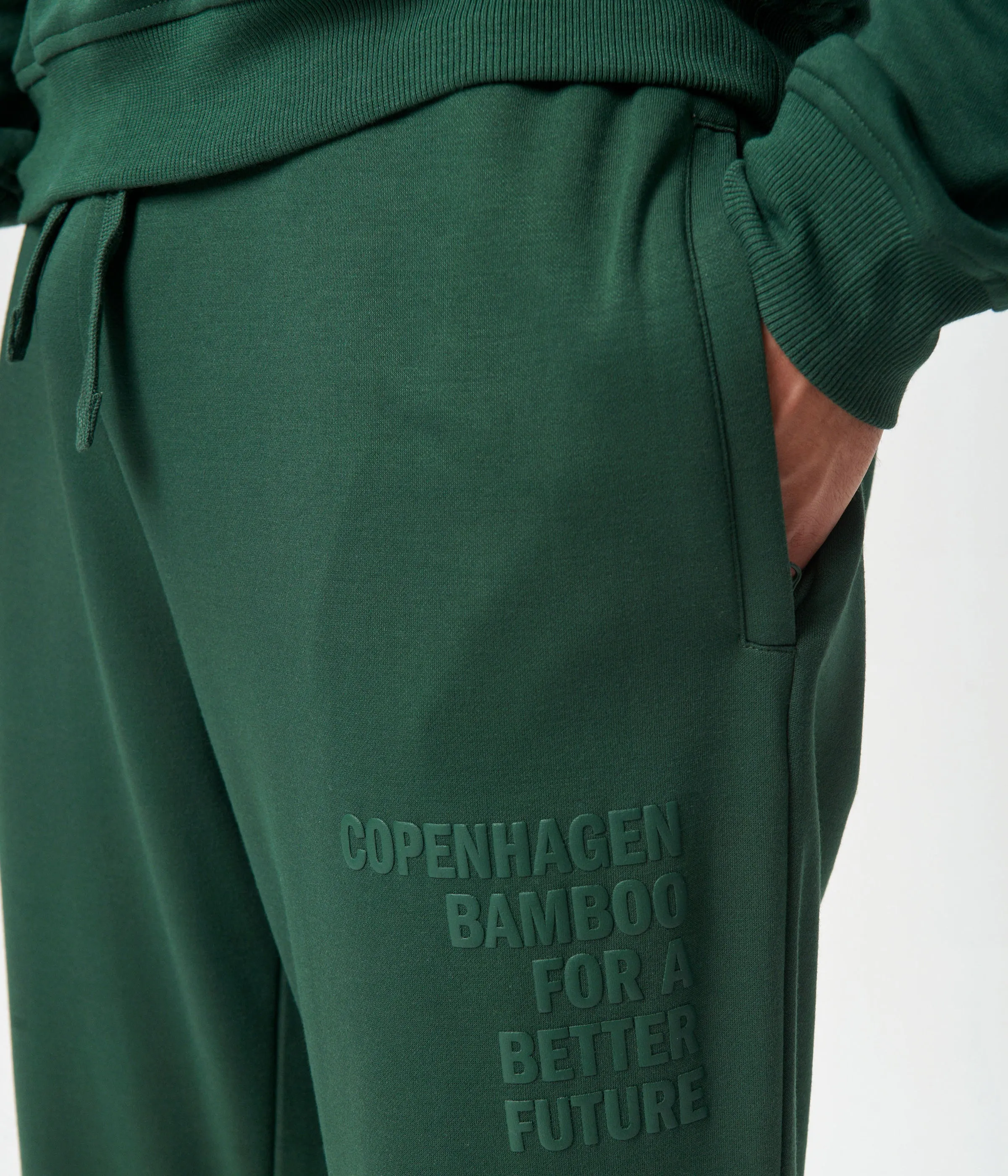 Green bamboo sweatpants with logo