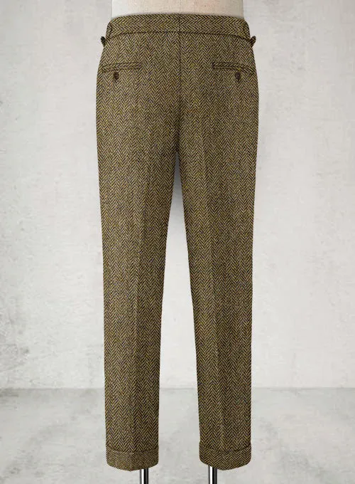 Harris Tweed Hebridean Brown Herringbone Highland Trousers