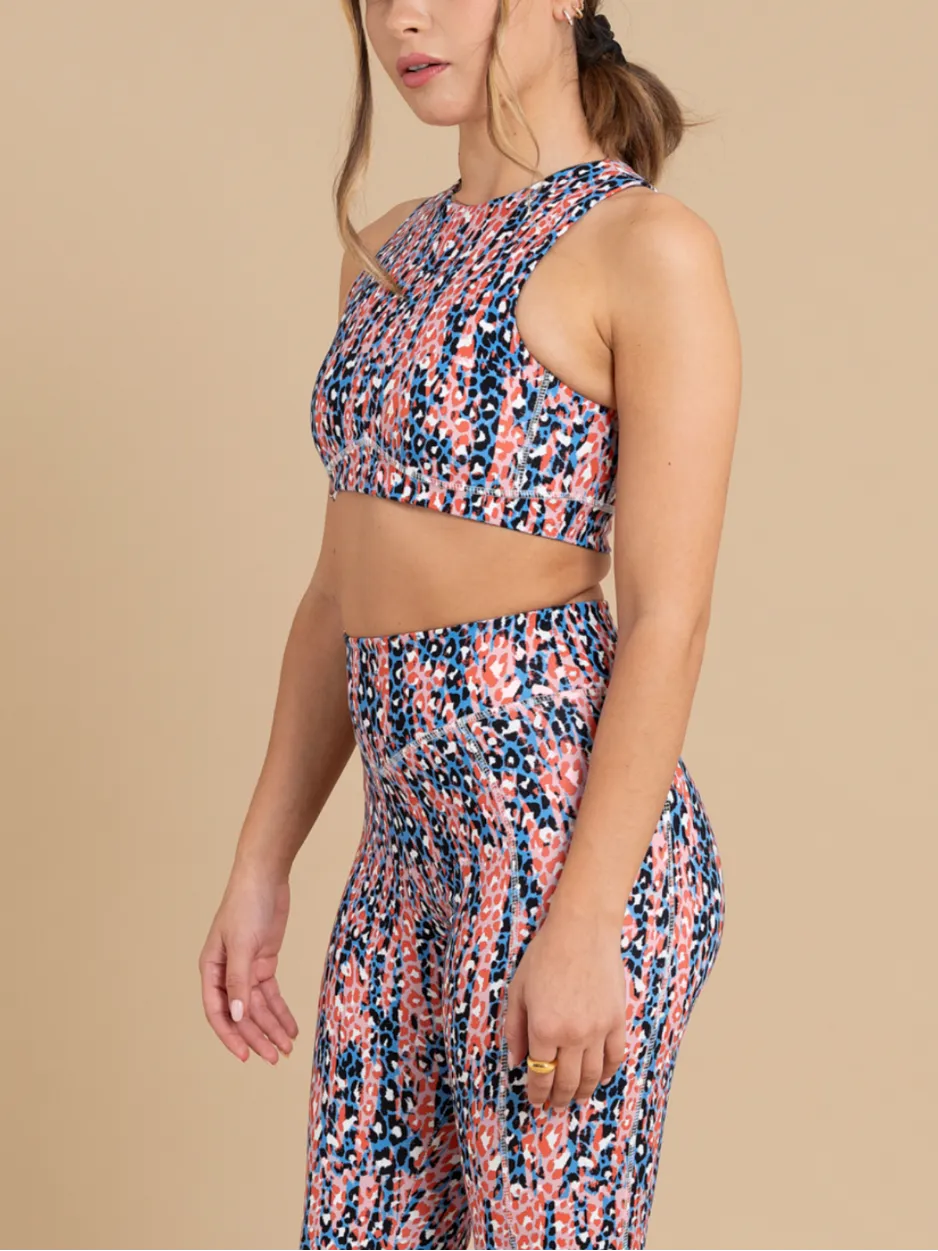 HAZEL print cropped vest top