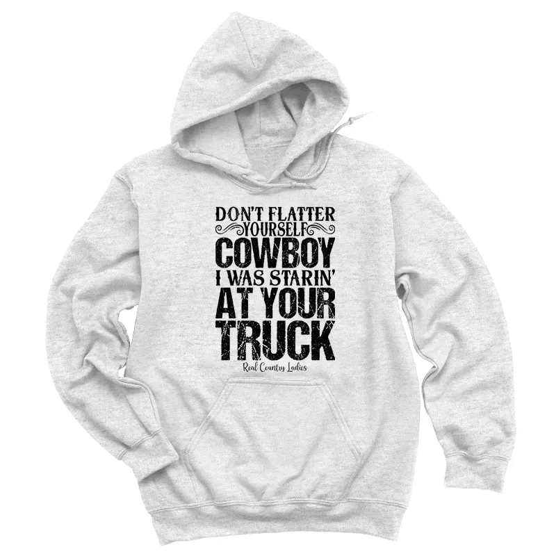 I Was Starin' At Your Truck Black Print Hoodies & Long Sleeves