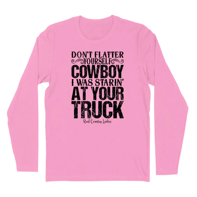 I Was Starin' At Your Truck Black Print Hoodies & Long Sleeves