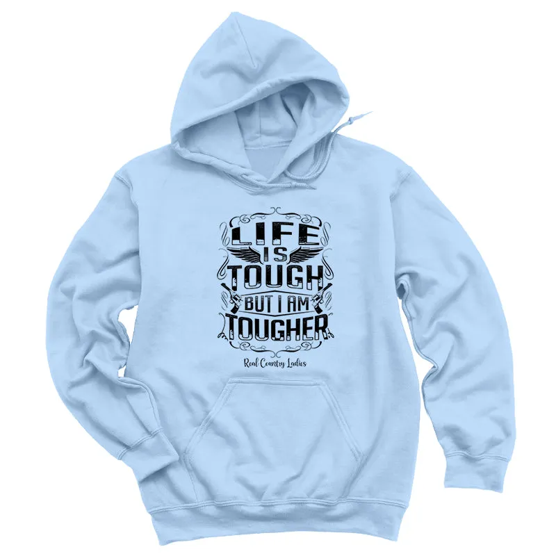 Life Is Tough Black Print Hoodies & Long Sleeves