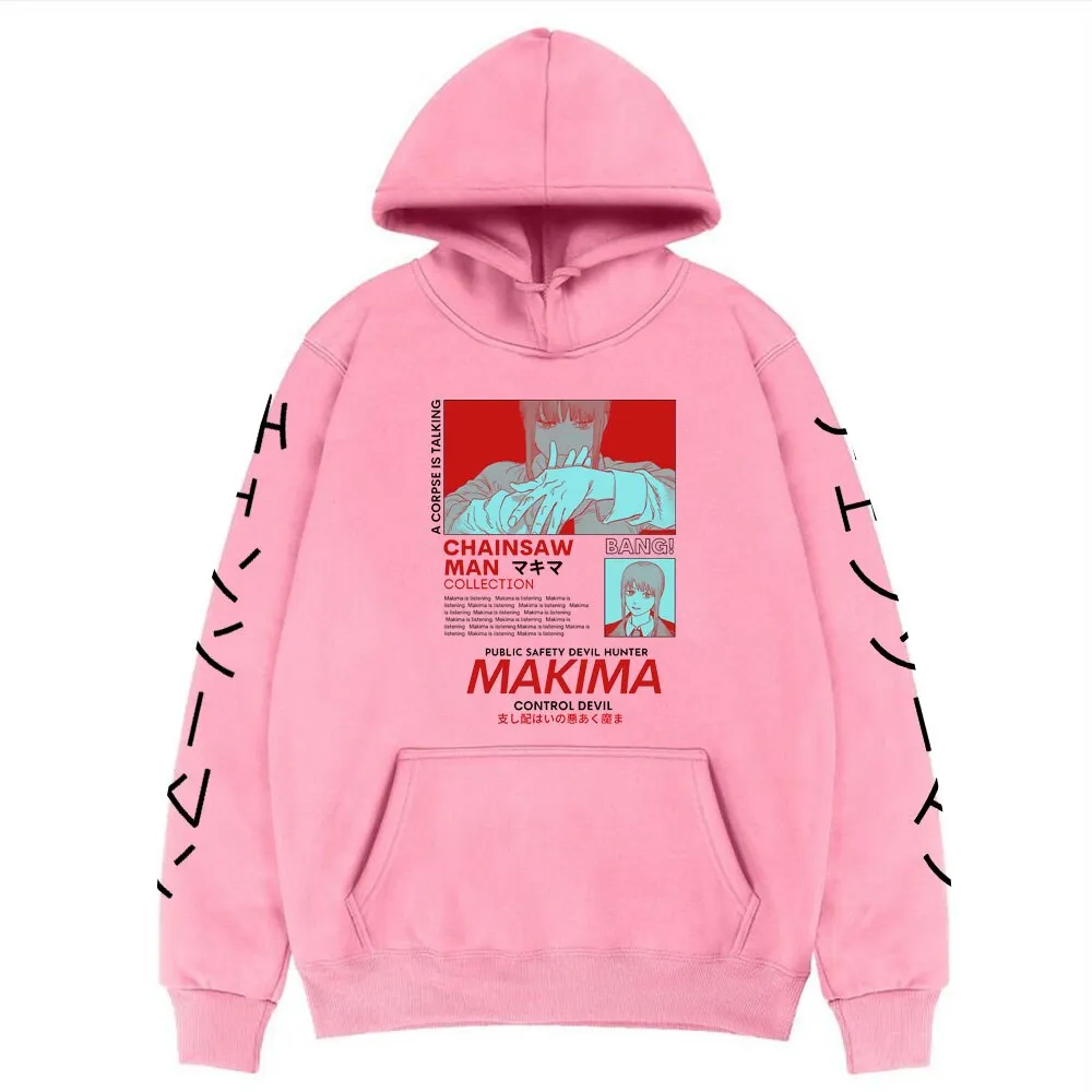 Makima Kanji Denji Anime Hoodie (Colors Available)