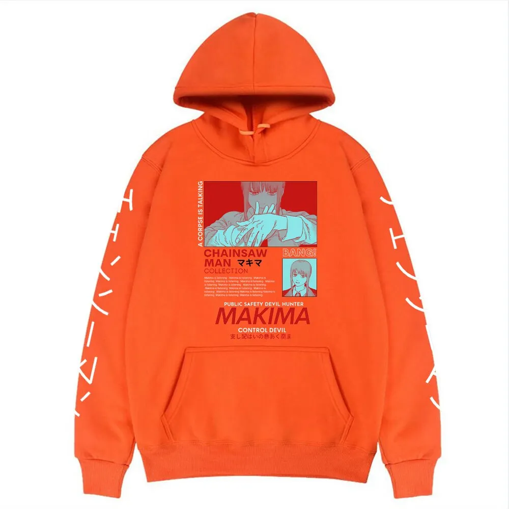 Makima Kanji Denji Anime Hoodie (Colors Available)