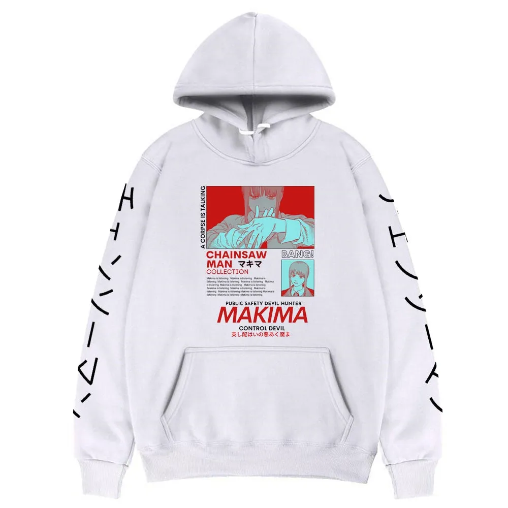 Makima Kanji Denji Anime Hoodie (Colors Available)