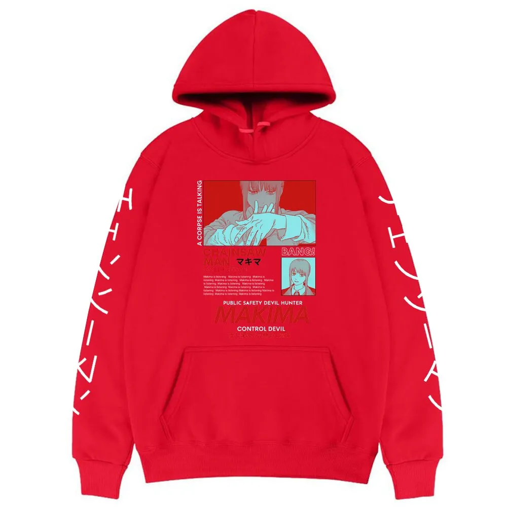 Makima Kanji Denji Anime Hoodie (Colors Available)