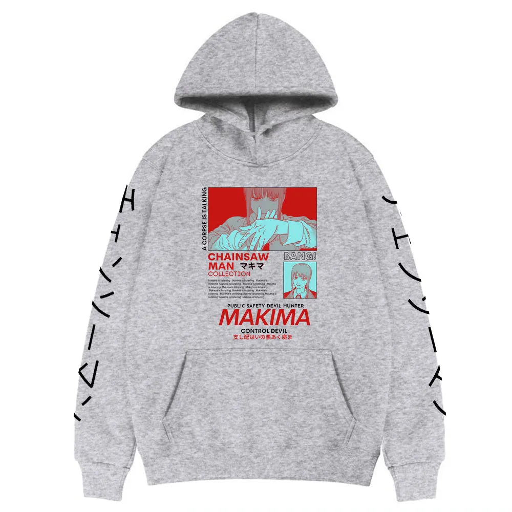 Makima Kanji Denji Anime Hoodie (Colors Available)