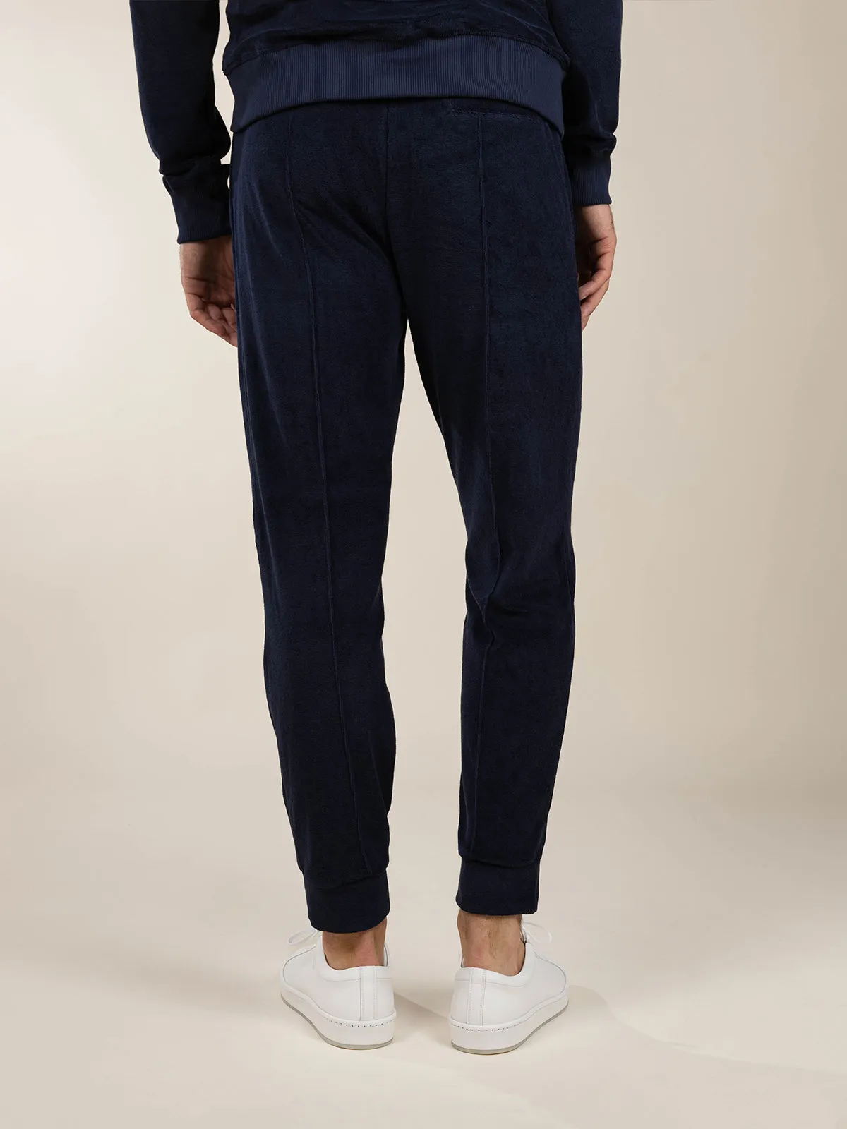 Navy Terry Towelling Leisure Trousers