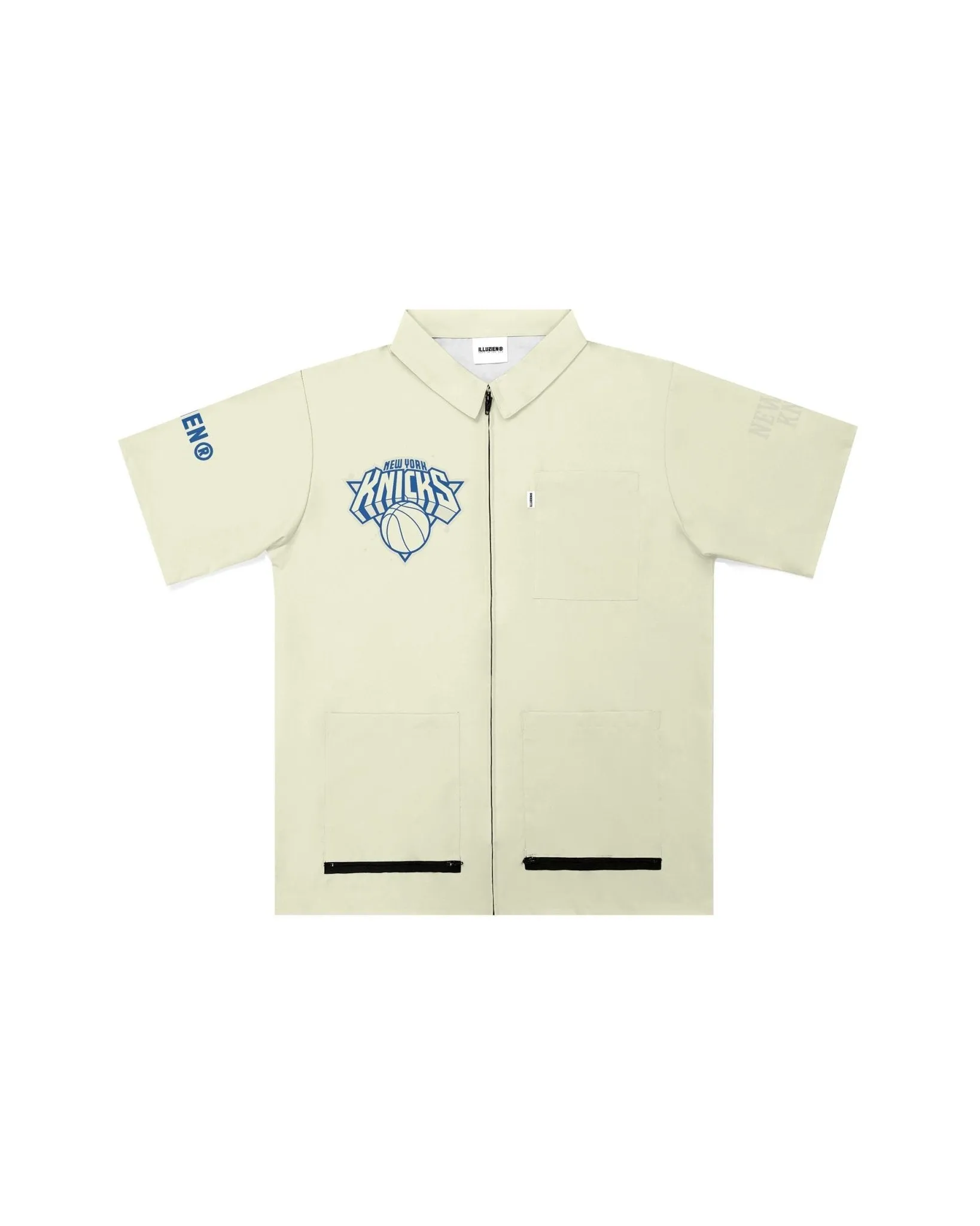 New York Knicks Tonal Cream Traditional Barber Jacket