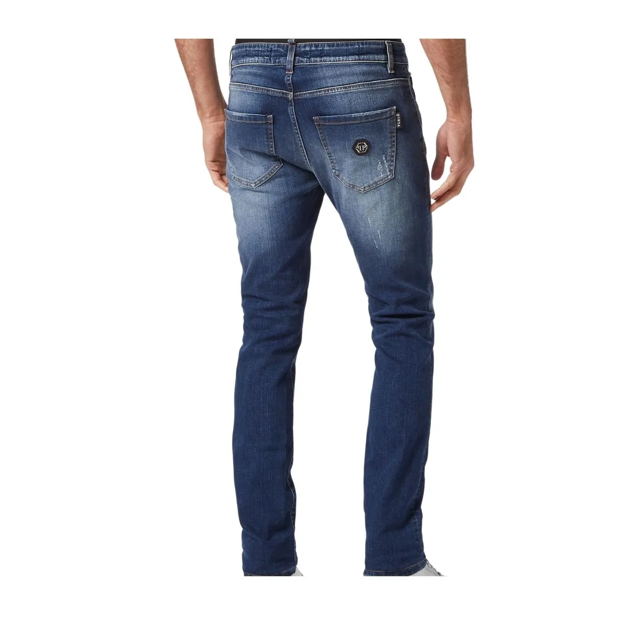 Philipp Plein Hexagon Logo Super Fit Denim Jeans