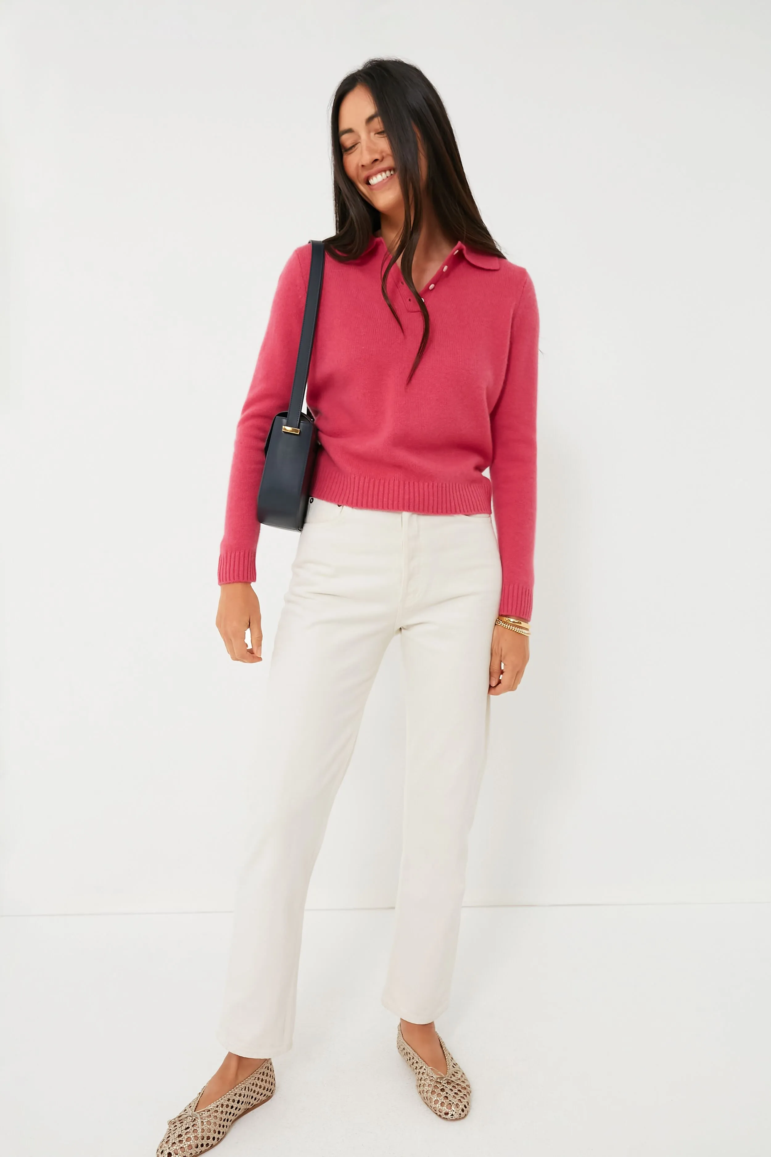 Pink Cashmere Alice Polo Sweater