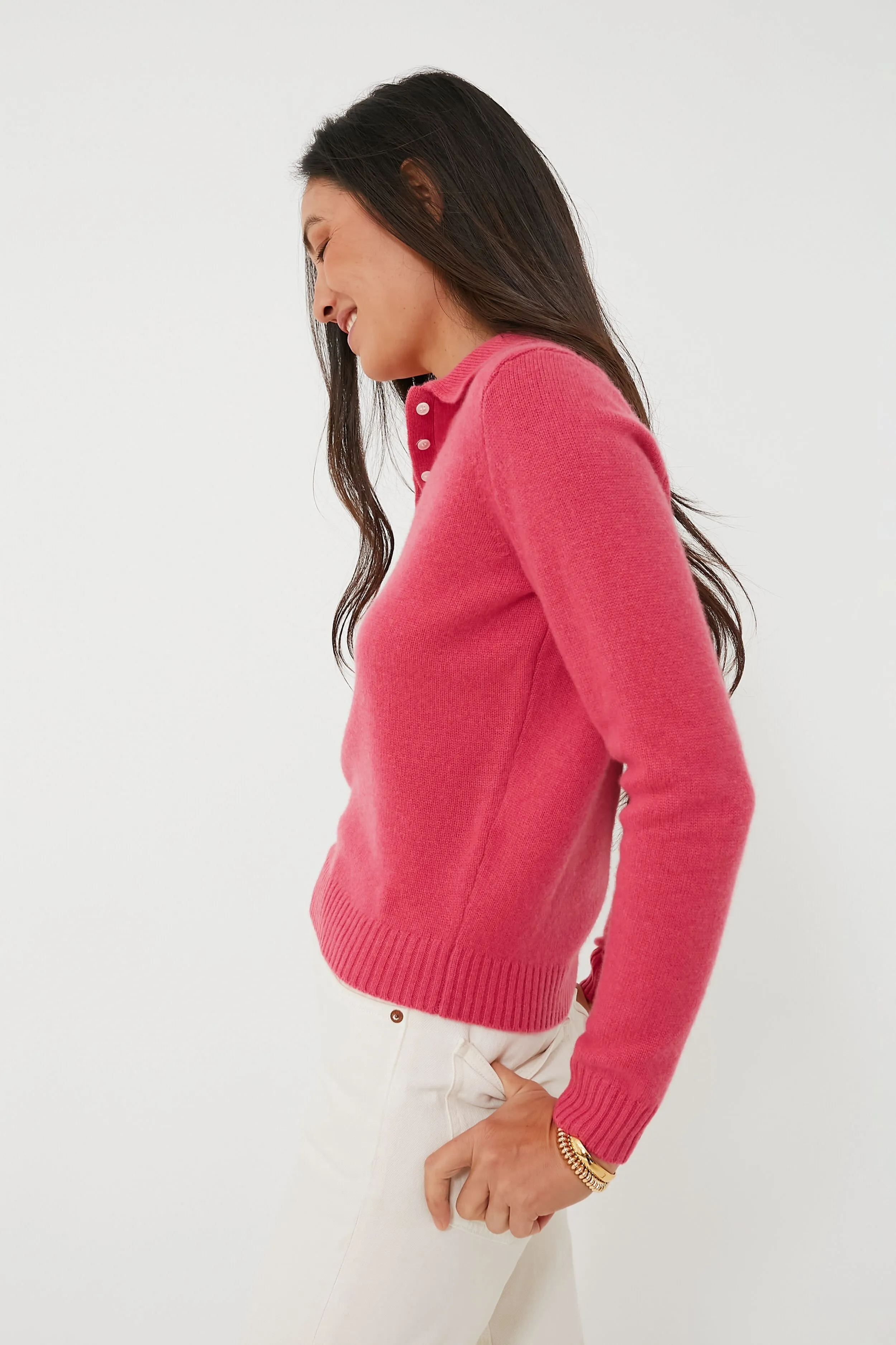 Pink Cashmere Alice Polo Sweater