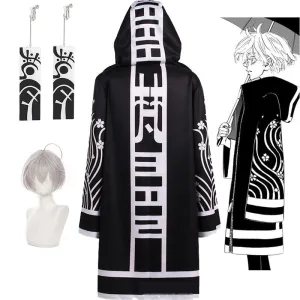 Senju Kawaragi Brahman Uniform Cosplay Coat/Cloak/Wig/Earrings Tokyo Revengers