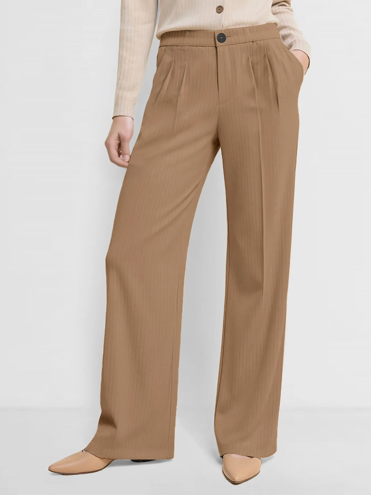 Sleek Style Straight Leg Pin Stripe Pant