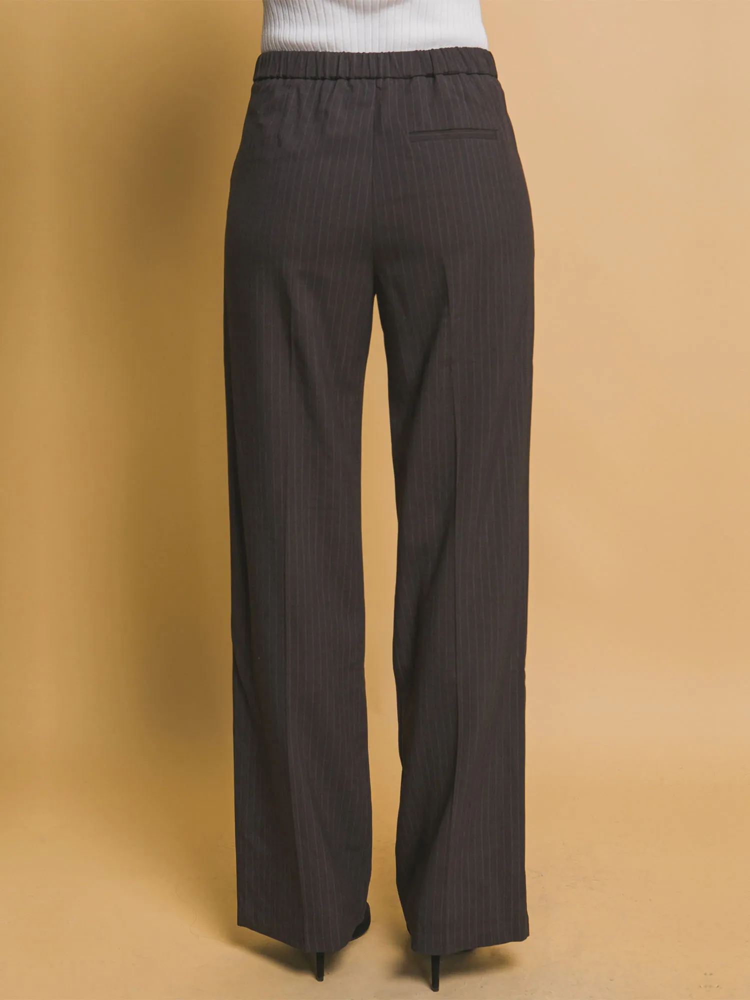 Sleek Style Straight Leg Pin Stripe Pant