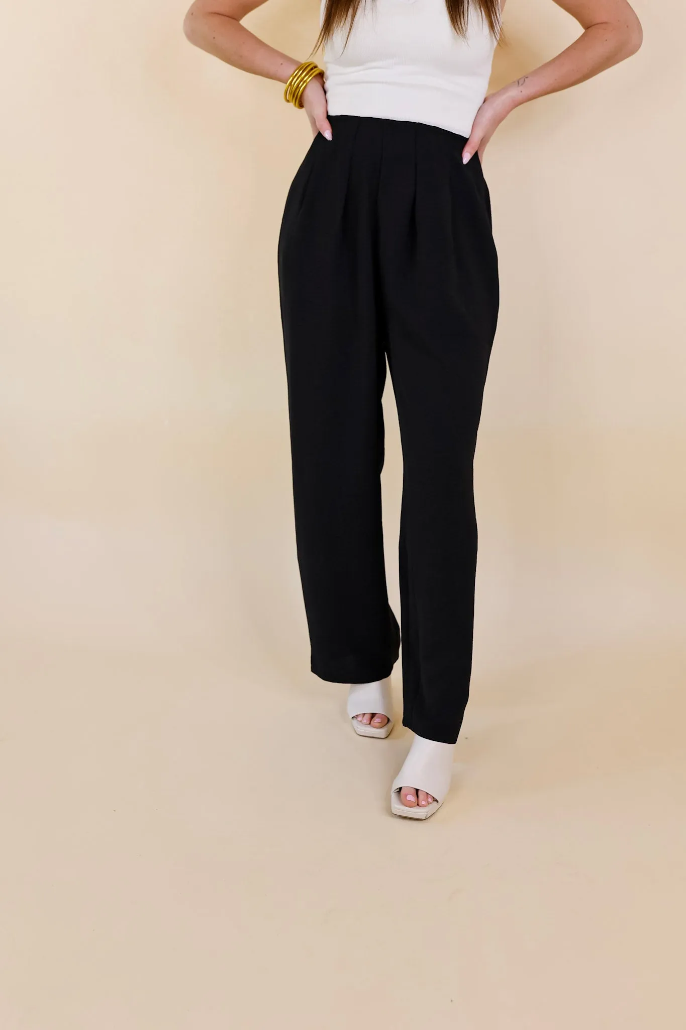 Trading Favors Pleated Detail Pants in Black