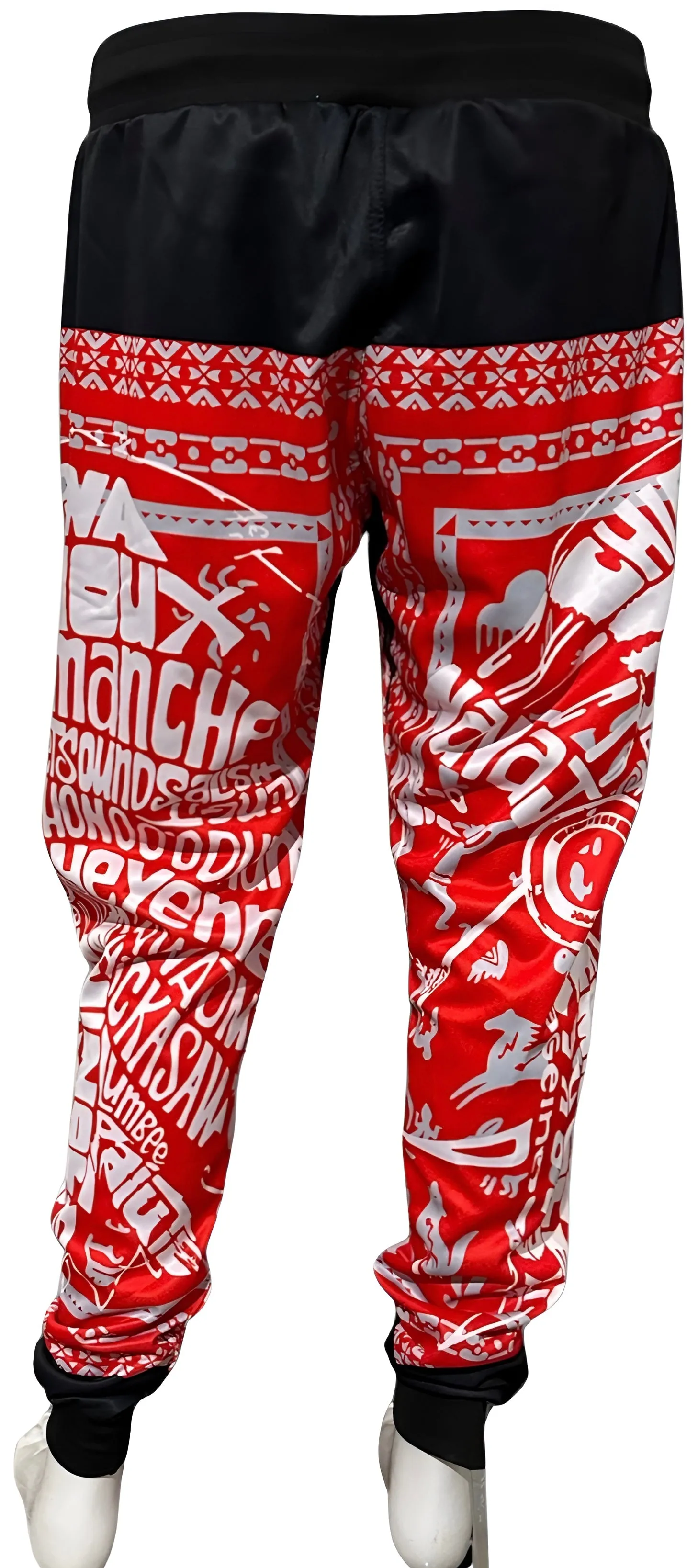 ^TRIBE VIBES^ (RED-GREY-BLACK-WHITE) JOGGER SWEATPANTS