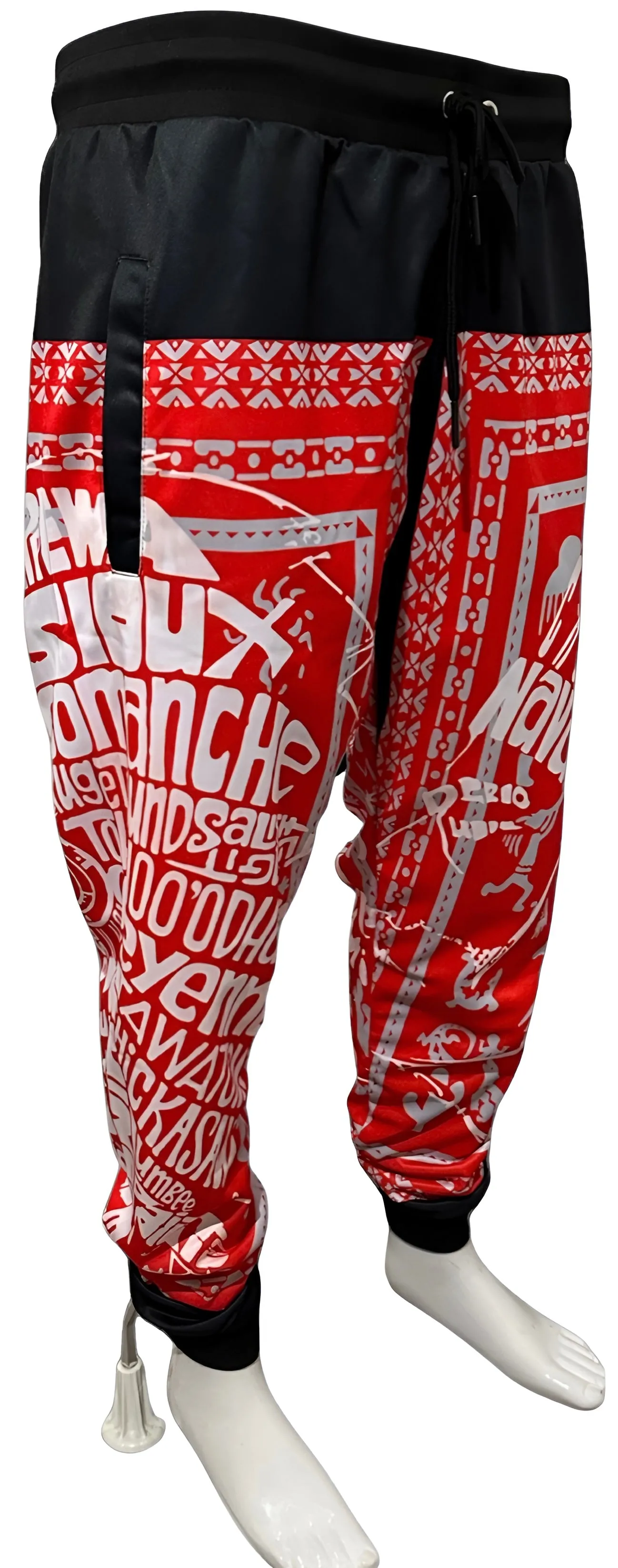 ^TRIBE VIBES^ (RED-GREY-BLACK-WHITE) JOGGER SWEATPANTS