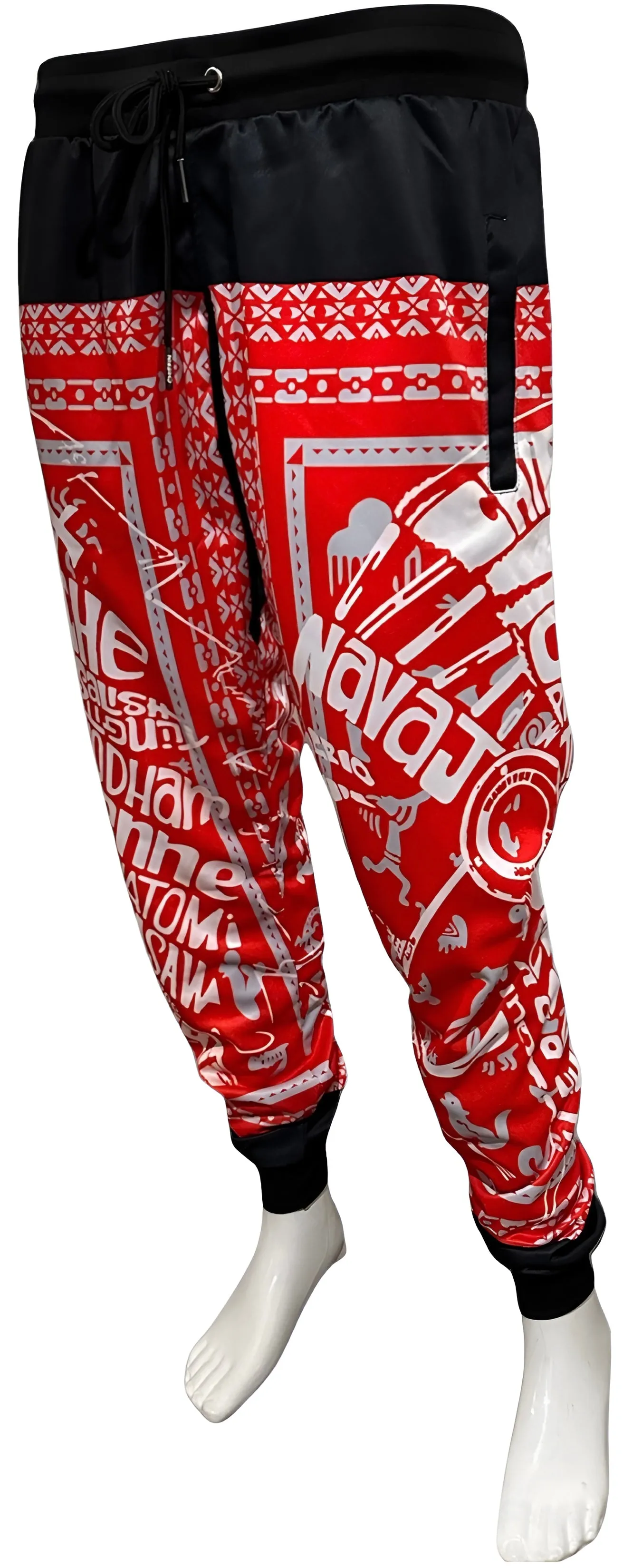 ^TRIBE VIBES^ (RED-GREY-BLACK-WHITE) JOGGER SWEATPANTS