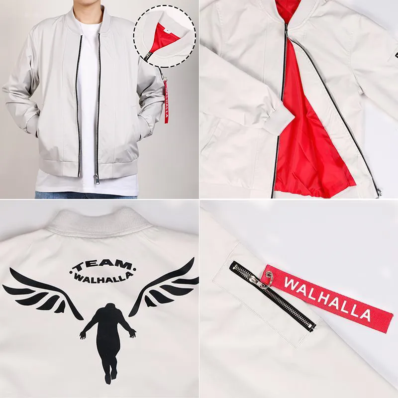 Valhalla/Walhalla Off-white/Gray Bomber Jacket Tokyo Revengers