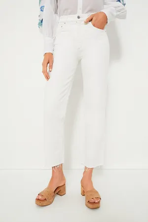 White Sabine Straight Raw Hem