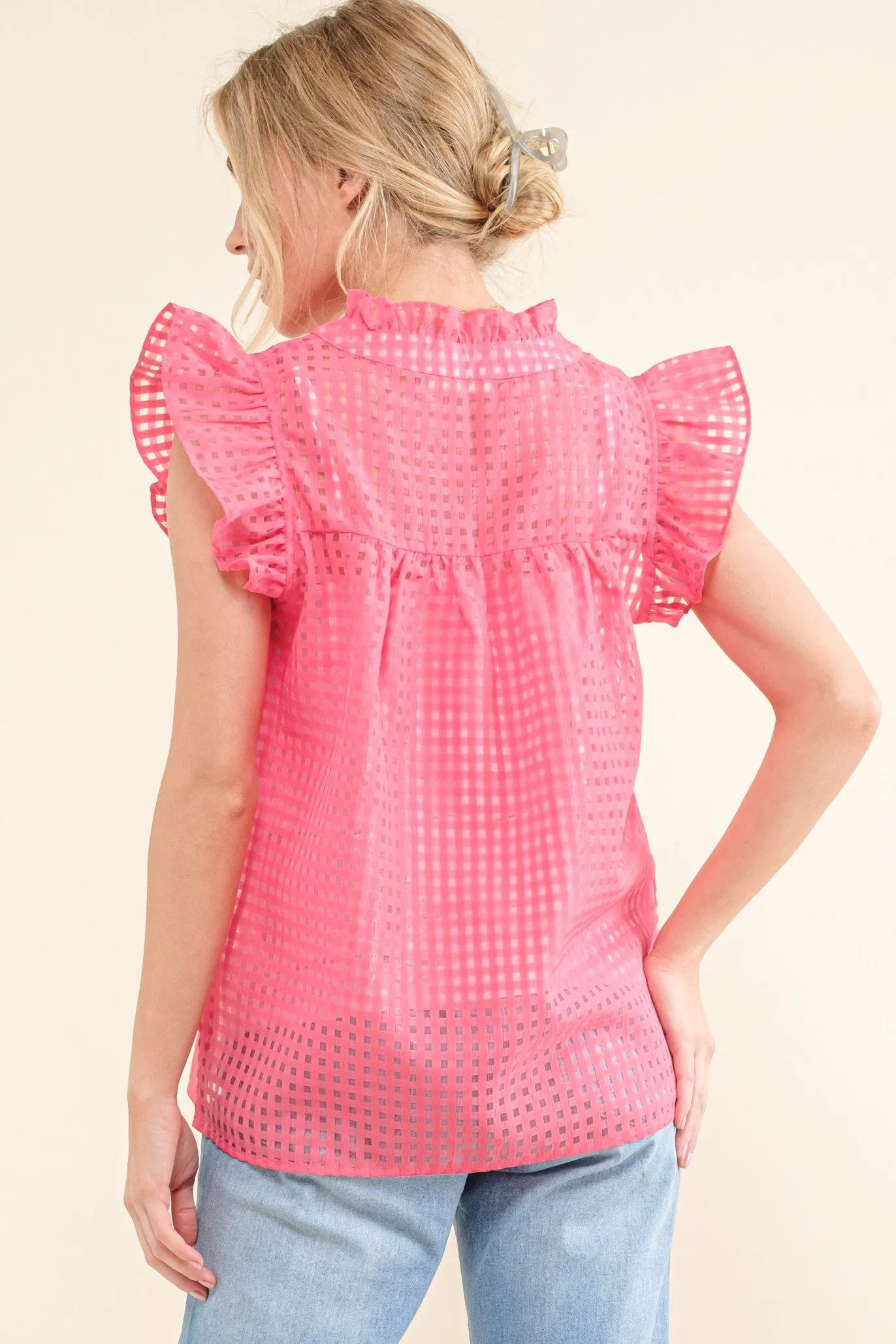 Wish We Could Gingham Blouse