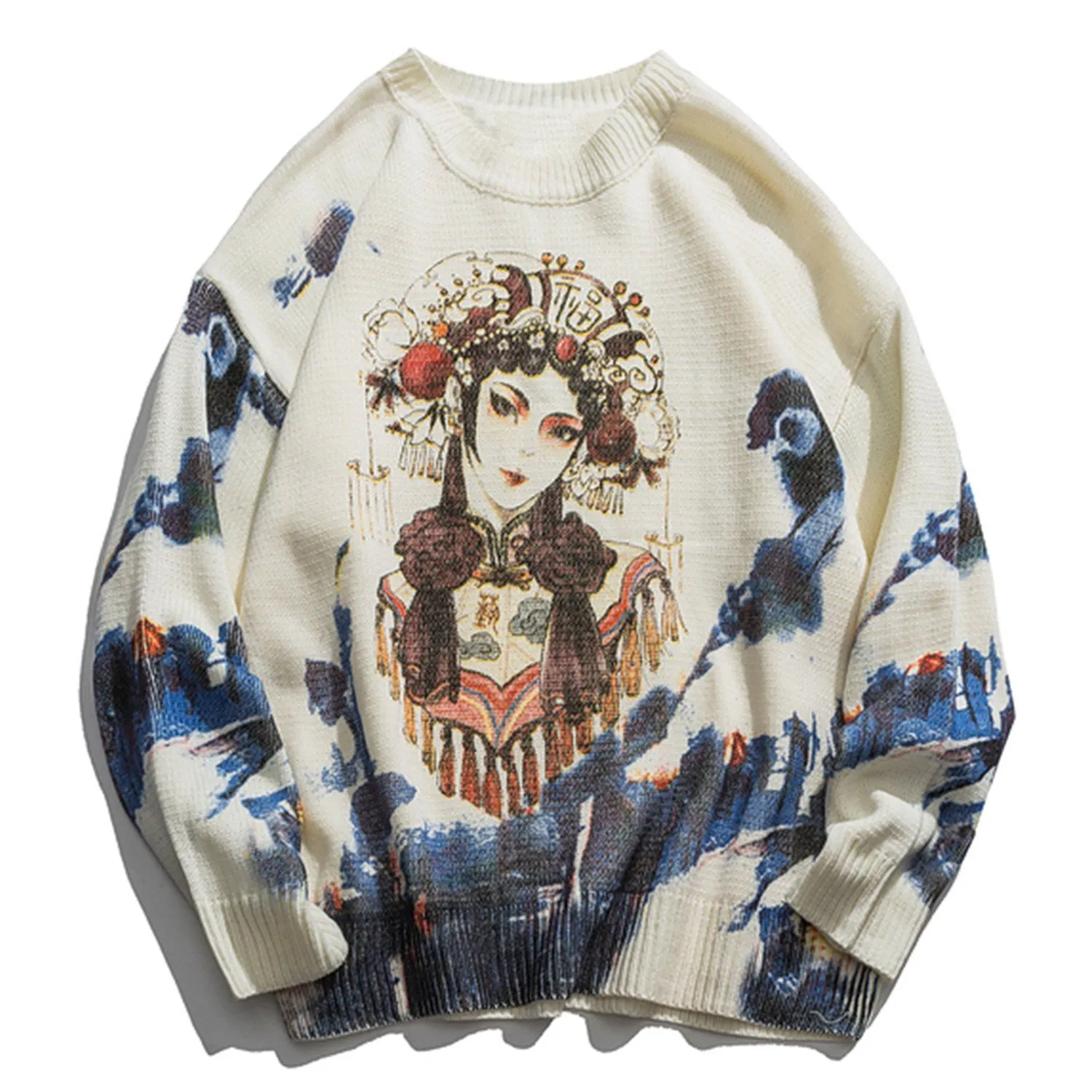 WLS Embroidered Art Opera Knit Sweater