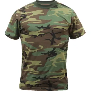 Woodland Camouflage Poly/Cotton T-Shirt | Mens Regular Cut Military Army Tee