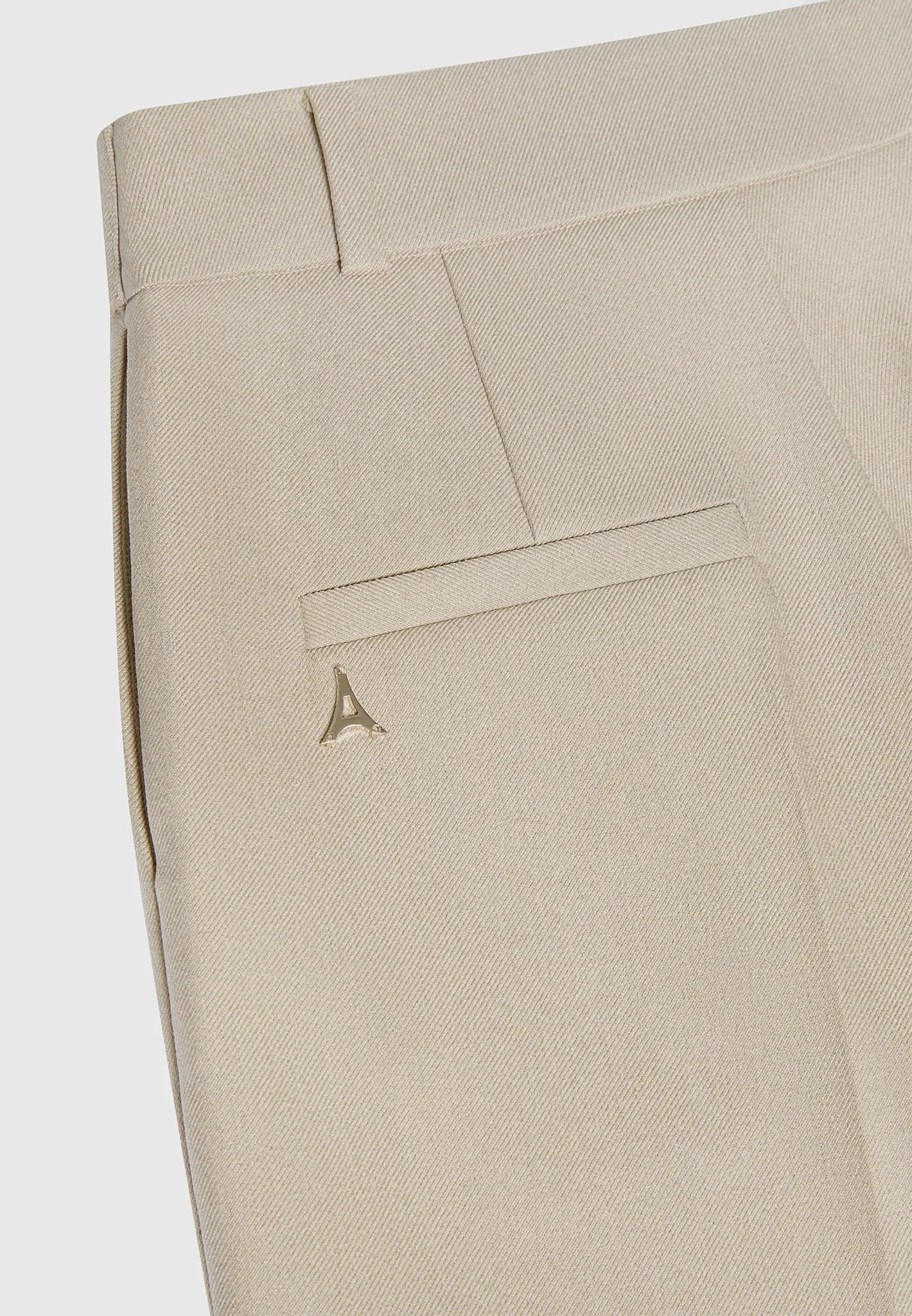 Wrap Tailored Trousers - Beige